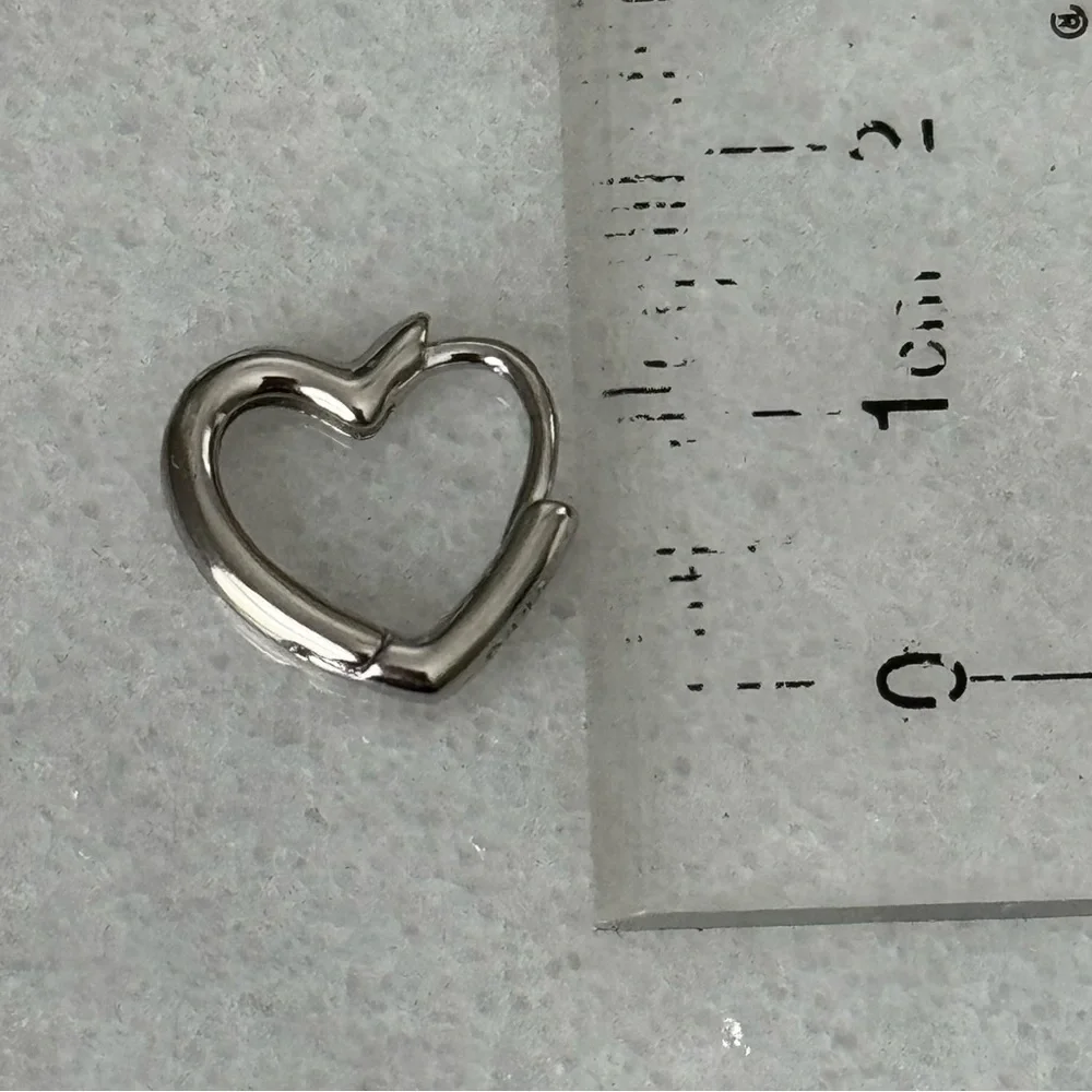 New Stock Sterling Silver Heart Huggie Hoop Earrings Brand New